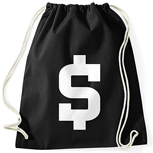 MoonWorks® Turnbeutel Dollar-Zeichen Symbol Geldsack Money Bag schwarz unisize von MoonWorks