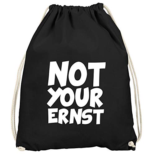 MoonWorks® Turnbeutel Not Your Ernst Spruch lustig denglisch Statement Gymbag schwarz unisize von MoonWorks