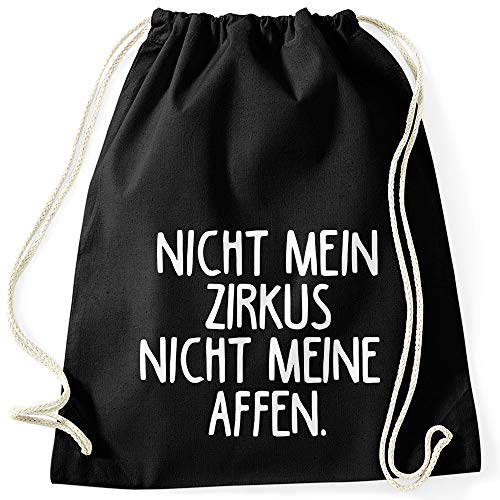 MoonWorks® Turnbeutel Spruch lustig nicht mein Zirkus nicht meine Affen schwarz unisize von MoonWorks