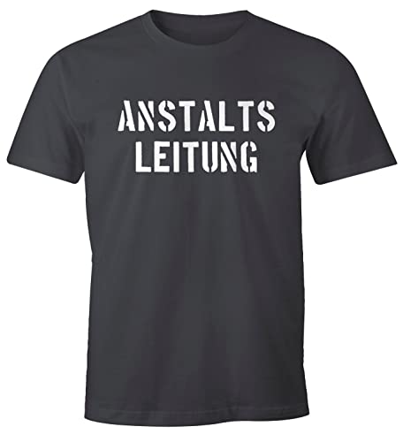 MoonWorks Anstaltsleitung Herren T-Shirt Fun-Shirt dunkelgrau XL von MoonWorks