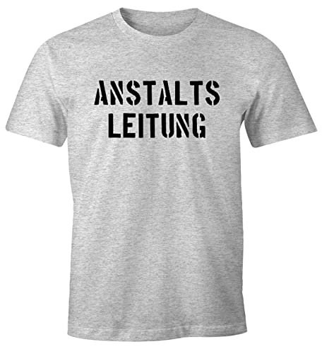 MoonWorks Anstaltsleitung Herren T-Shirt Fun-Shirt grau-meliert XL von MoonWorks