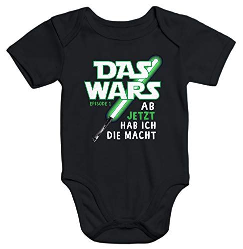 MoonWorks Baby Body Das Wars ab jetzt hab ich die Macht Babybody schwarz 0-3 Monate von MoonWorks