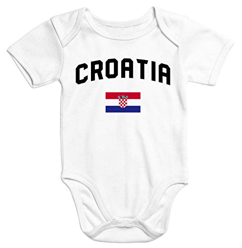 MoonWorks Baby Body Kroatien Croatia Hrvatska WM Fußball Weltmeisterschaft 2018 World Cup weiß 3-6 Monate von MoonWorks