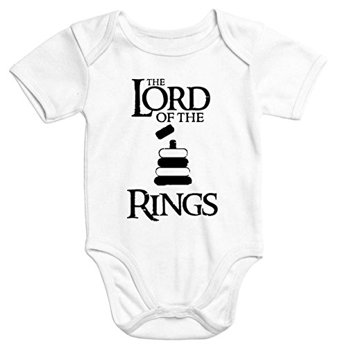 MoonWorks Baby Body The Lord of The Rings Kurzarm Bio-Baumwolle Aufdruck weiß 0-3 Monate von MoonWorks