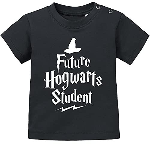 MoonWorks Baby T-Shirt Kurzarm Babyshirt HP Hogwarts Future Student Jungen Mädchen Shirt, 92/98 (16-24-Monate), Hogwarts Student Schwarz von MoonWorks