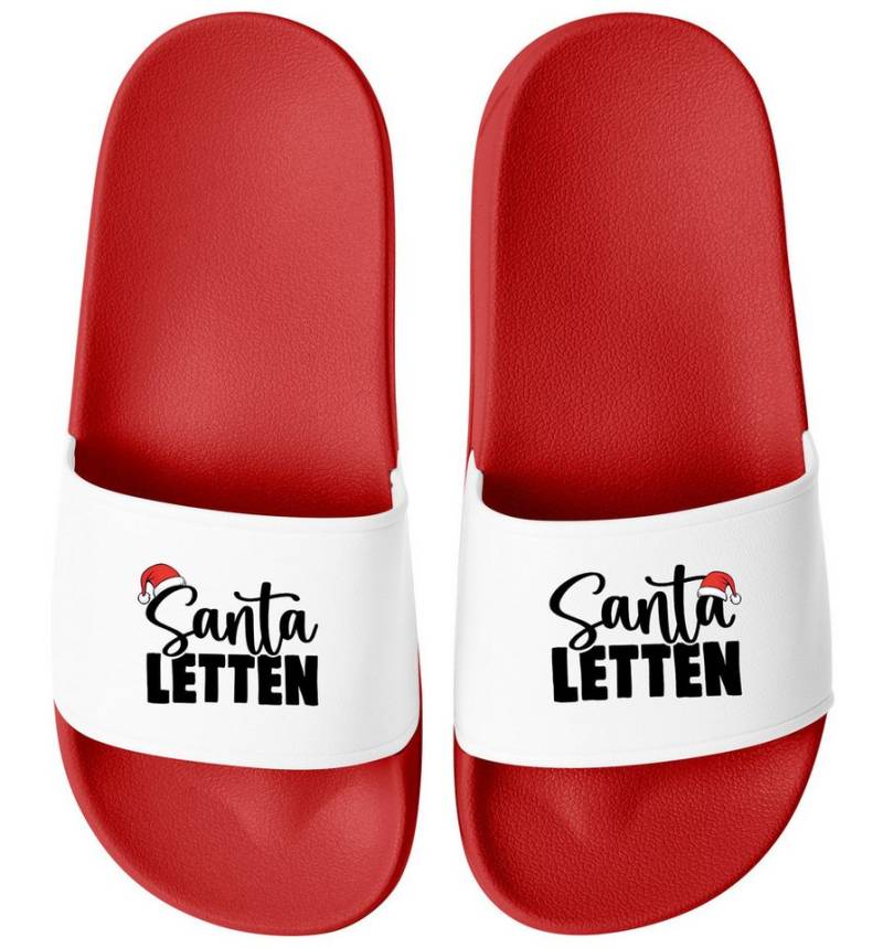 MoonWorks Badelatschen Weihnachten Unisex mit Aufdruck Santa Letten Herren Badesandale von MoonWorks