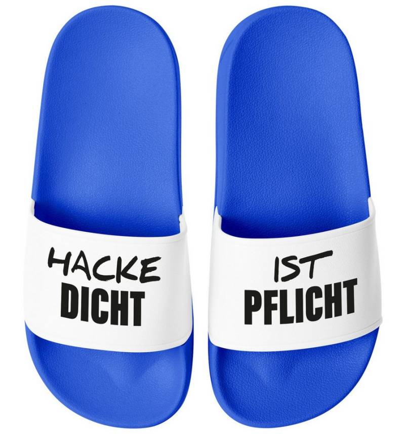 MoonWorks Badeschlappen Badelatschen Unisex mit Aufdruck Hacke Dicht ist Badesandale von MoonWorks