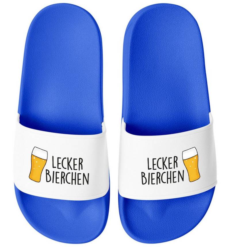 MoonWorks Badeschlappen Lustig Spruch Lecker Bierchen Badelatschen Herren Damen Badesandale von MoonWorks