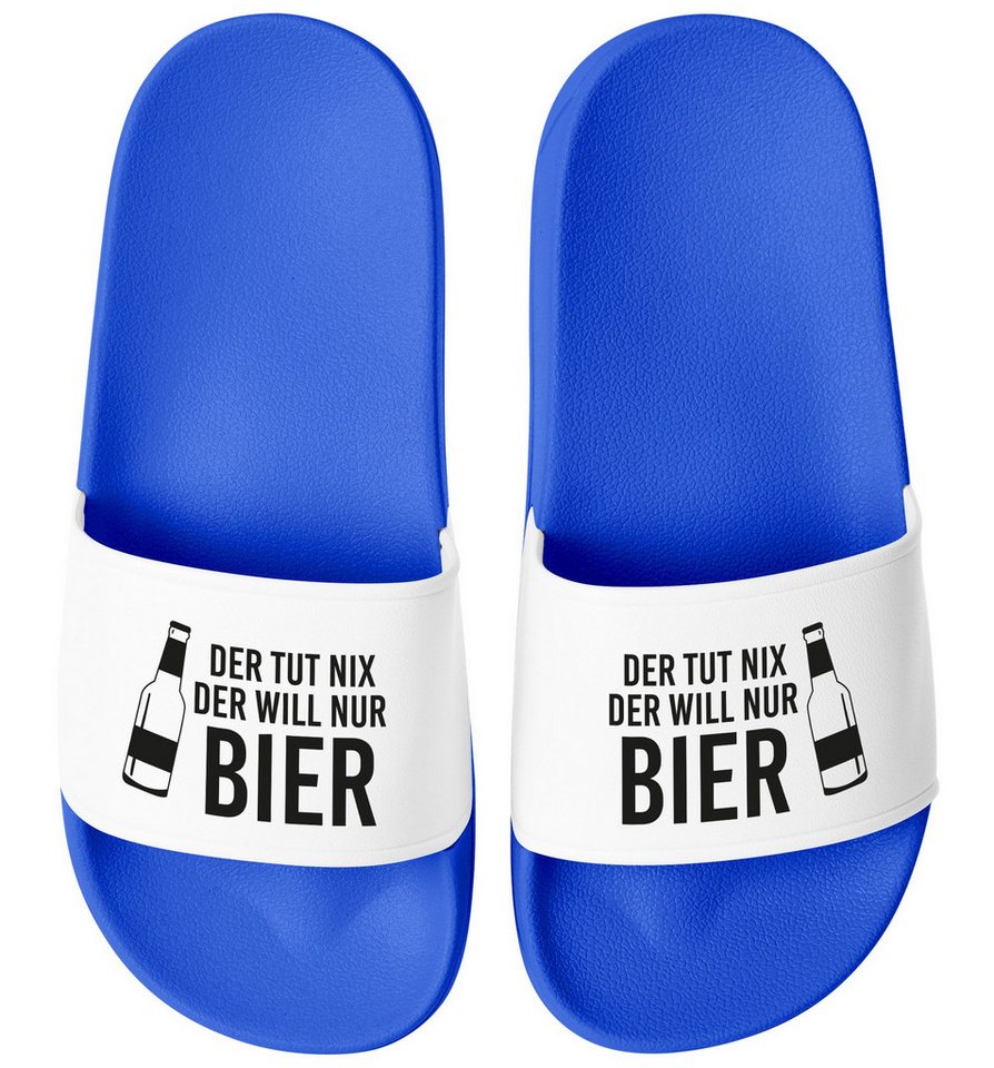 MoonWorks Badeschlappen Spruch Lustig Der tut nix der will nur Bier Badesandale von MoonWorks