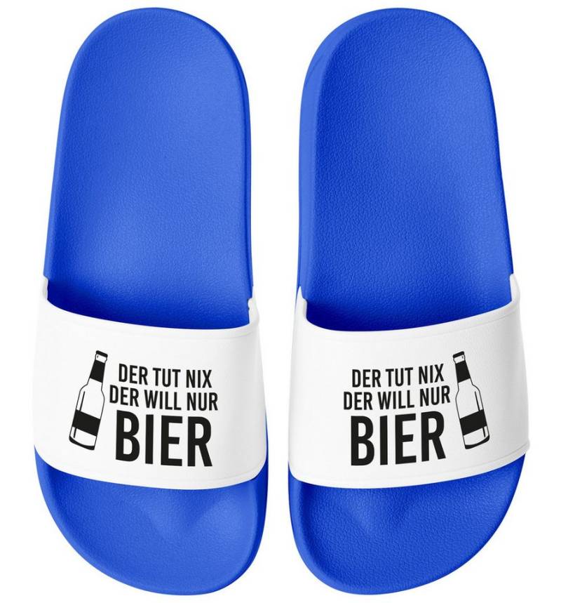 MoonWorks Badeschlappen Spruch Lustig Der tut nix der will nur Bier Badesandale von MoonWorks