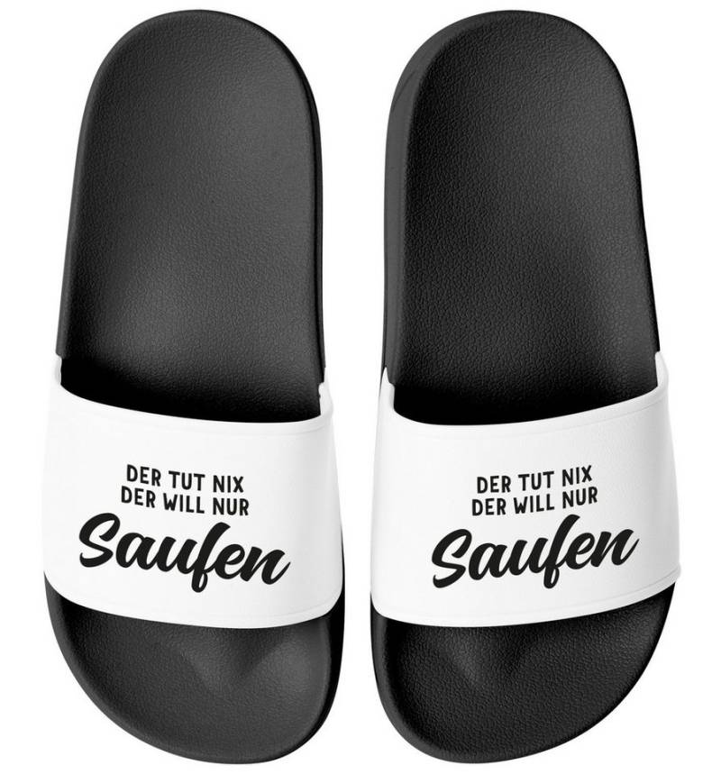 MoonWorks Badeschlappen mit Spruch Der tut nix der will saufen Badelatschen Badesandale von MoonWorks