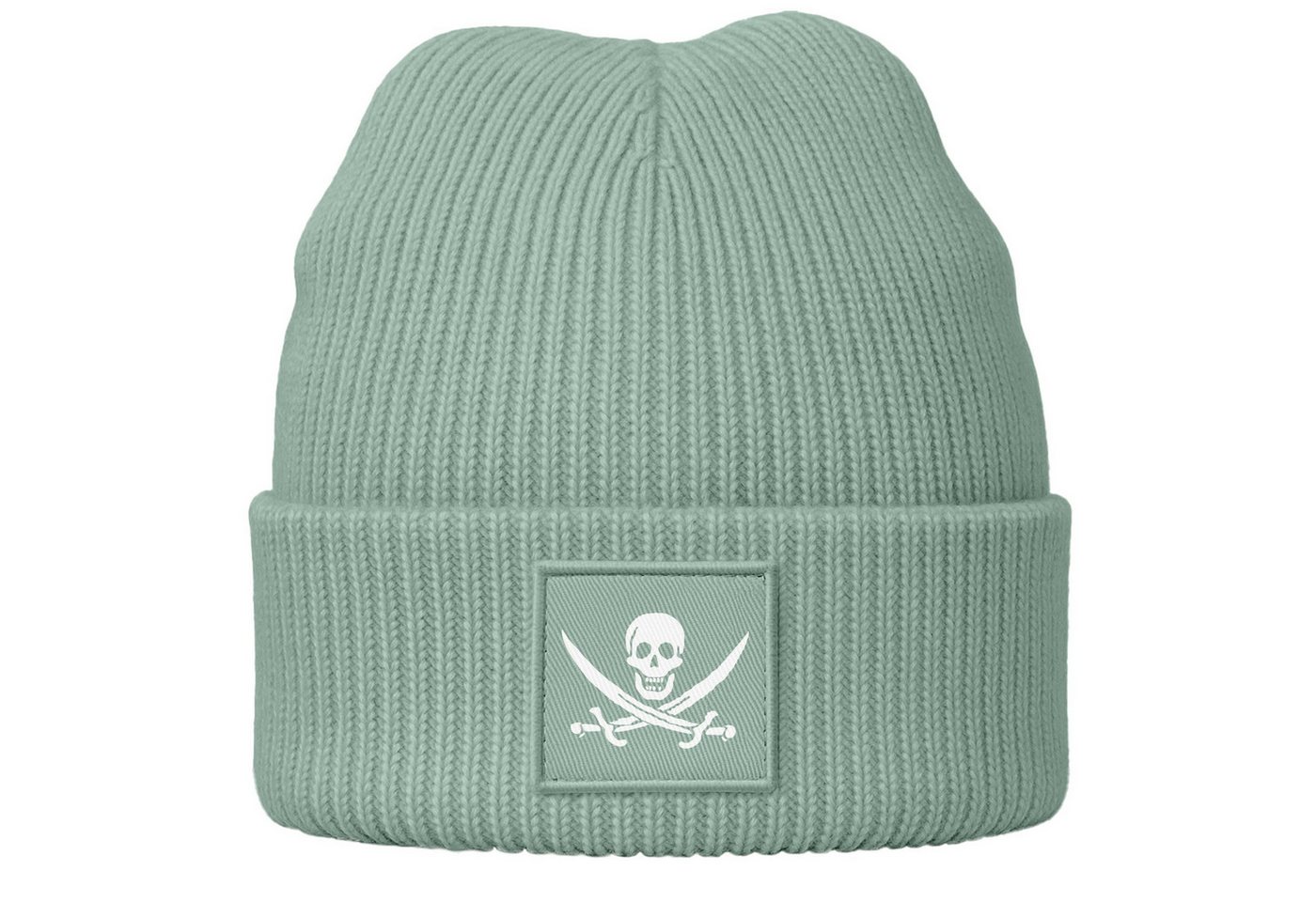MoonWorks Beanie Damen Beanie Strickmütze mit Aufdruck Pirat Totenkopf Statement von MoonWorks