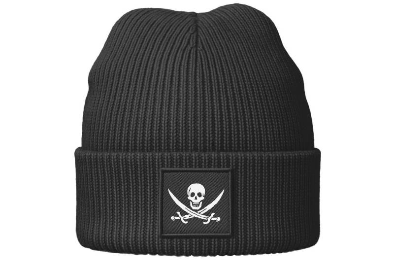 MoonWorks Beanie Damen Beanie Strickmütze mit Aufdruck Pirat Totenkopf Statement von MoonWorks