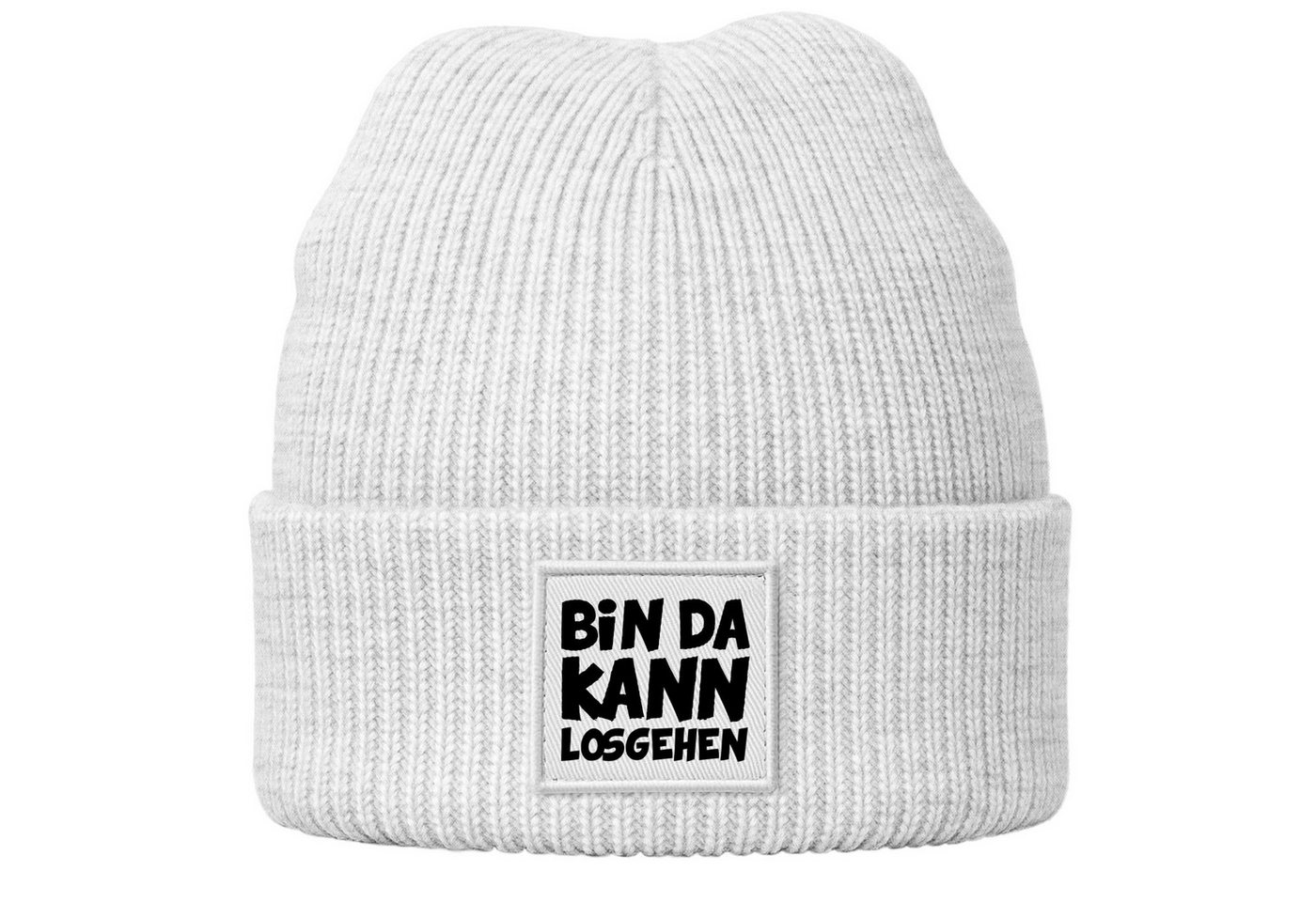 MoonWorks Beanie Damen Beanie mit Spruch Bin da kann losgehen Statement Wintermütze von MoonWorks
