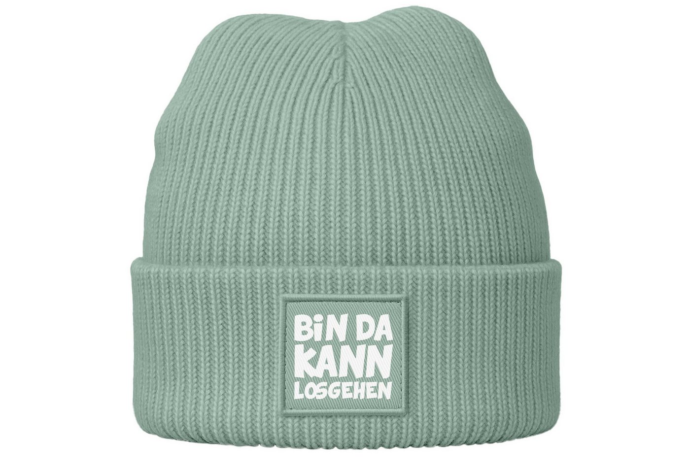 MoonWorks Beanie Damen Beanie mit Spruch Bin da kann losgehen Statement Wintermütze von MoonWorks