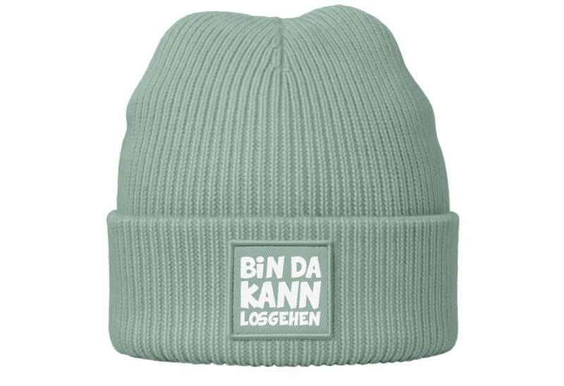 MoonWorks Beanie Damen Beanie mit Spruch Bin da kann losgehen Statement Wintermütze von MoonWorks