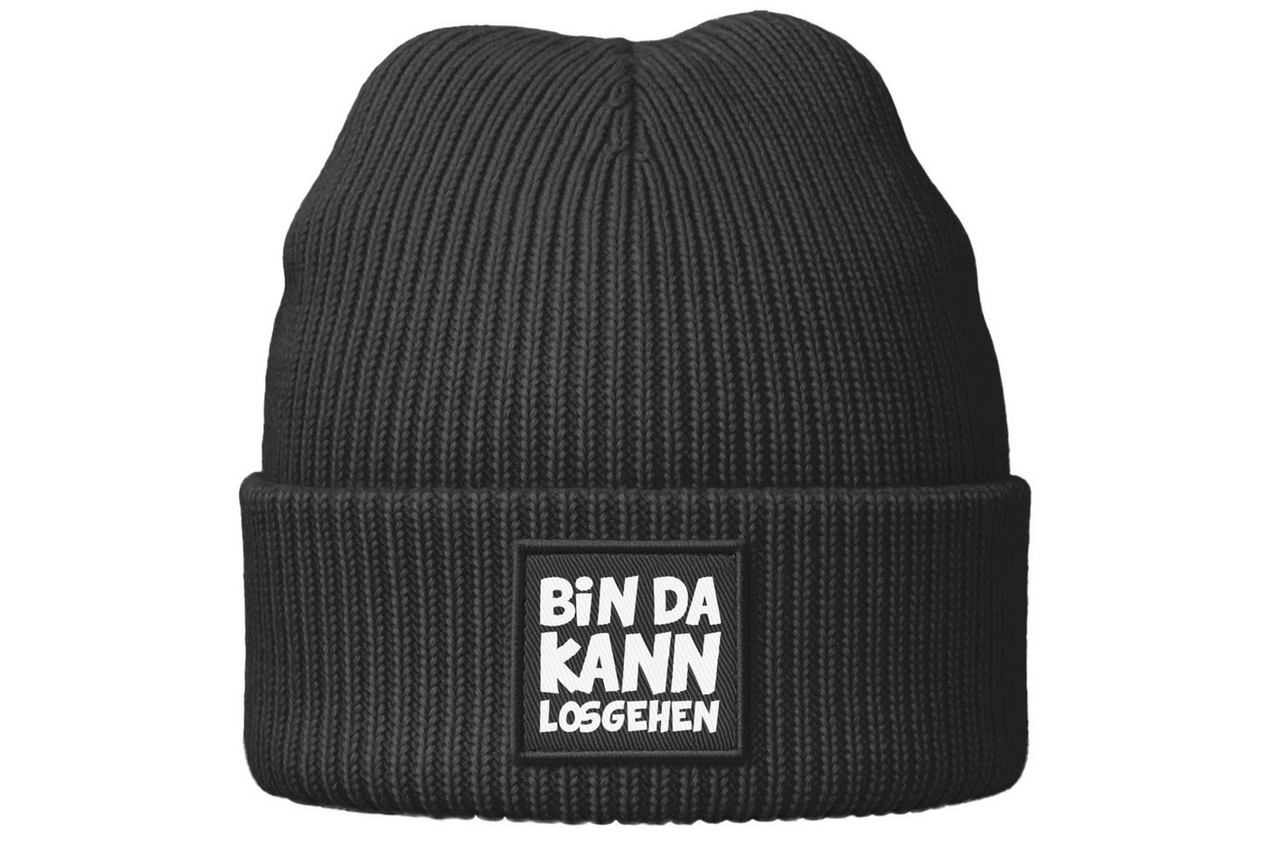 MoonWorks Beanie Damen Beanie mit Spruch Bin da kann losgehen Statement Wintermütze von MoonWorks
