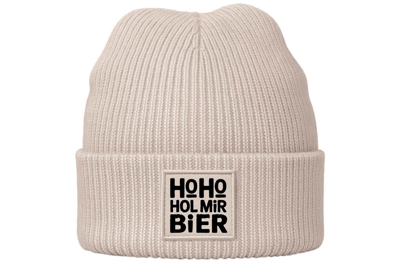 MoonWorks Beanie Herren Beanie Patch Bedruckt mit Spruch LustigHo Ho Hol mir Bier Meme von MoonWorks