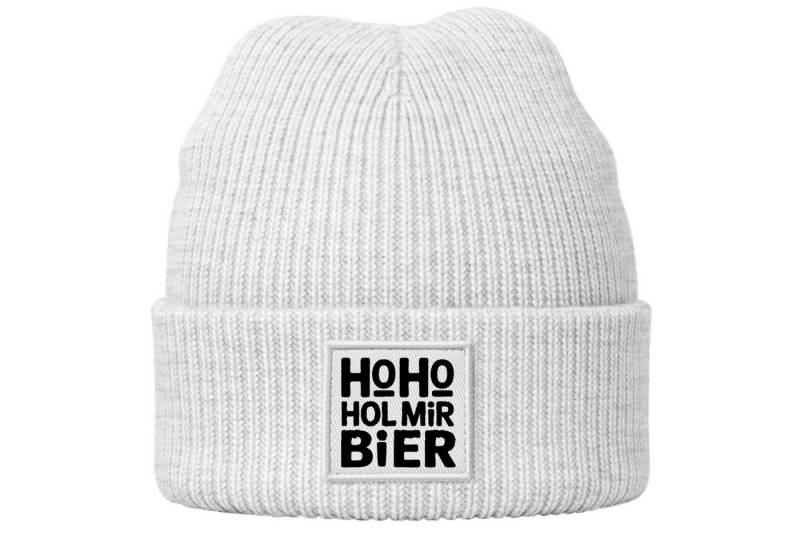 MoonWorks Beanie Herren Beanie Patch Bedruckt mit Spruch LustigHo Ho Hol mir Bier Meme von MoonWorks