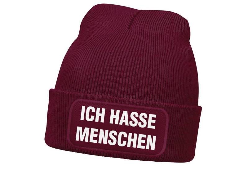 MoonWorks Beanie Herren Beanie mit Patch Strickmütze Spruch Sarkasmus Statement Ich von MoonWorks