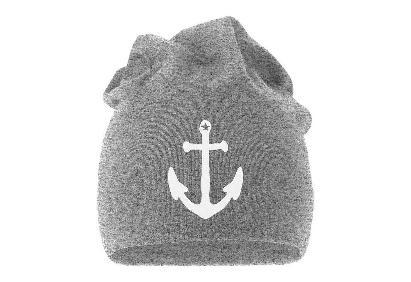 MoonWorks Beanie Jersey Beanie Anker Stern Anchor Star Vintage Herrem Damen bedruckt von MoonWorks
