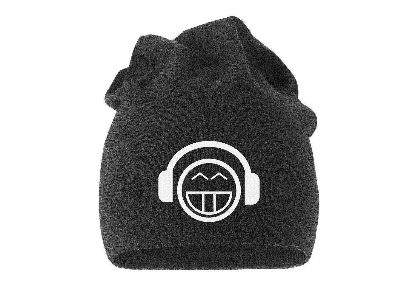 MoonWorks Beanie Jersey Beanie Emoticon Kopfhörer Mütze Herren Damen Moonworks® von MoonWorks