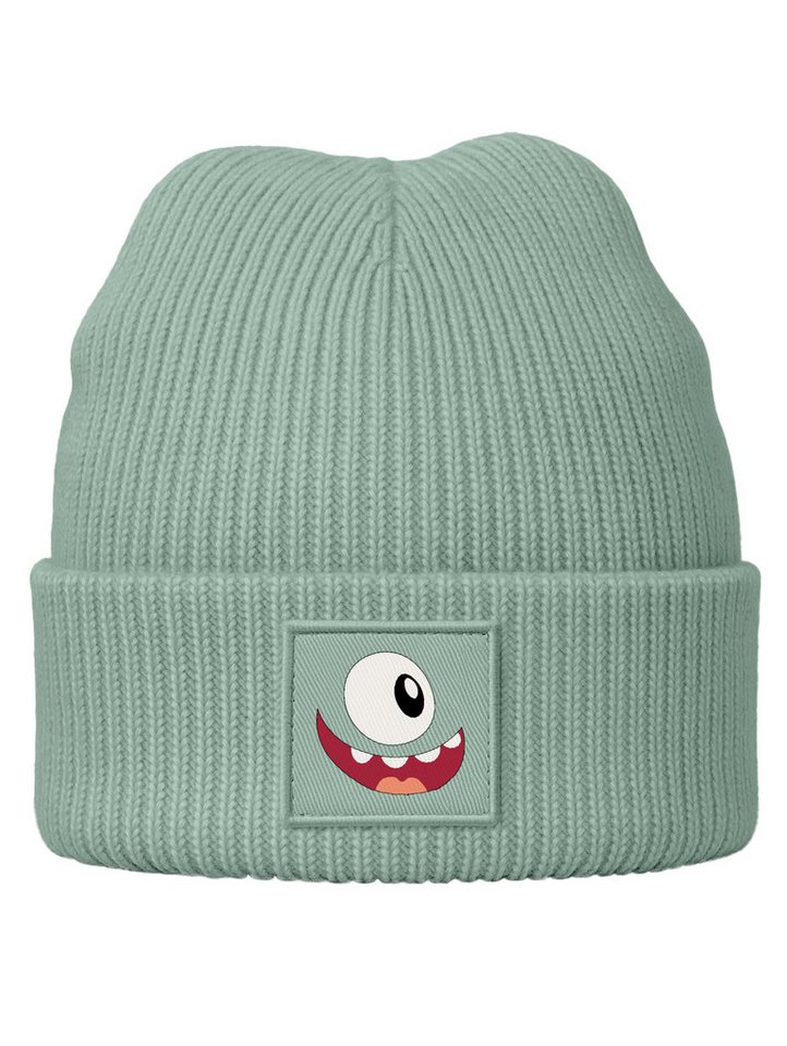 MoonWorks Beanie Kinder Beanie Jungen Patch Monster Design Aufdruck Print Strickmütze von MoonWorks
