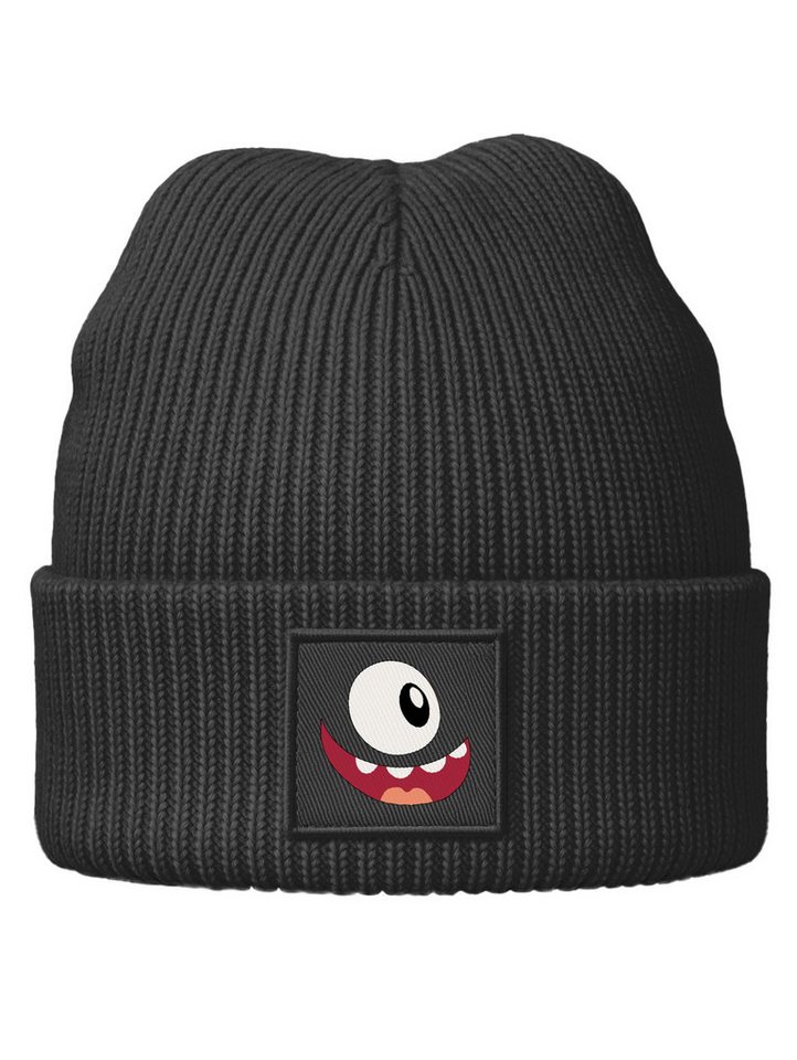 MoonWorks Beanie Kinder Beanie Jungen Patch Monster Design Aufdruck Print Strickmütze von MoonWorks