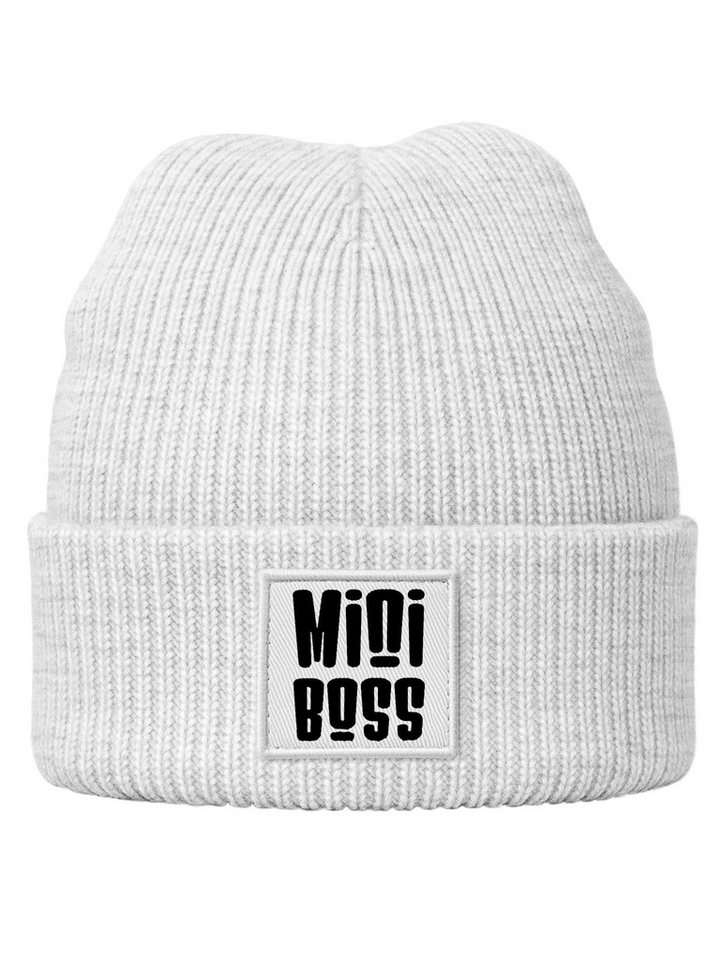 MoonWorks Beanie Kinder Beanie Jungen Patch mit Spruch Mini Boss Aufdruck Print von MoonWorks