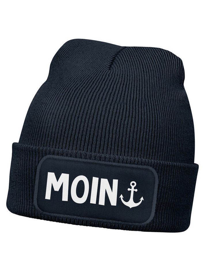 MoonWorks Beanie Wintermütze Kinder Beanie Jungen Moin Aufdruck Anker Print Lustig von MoonWorks