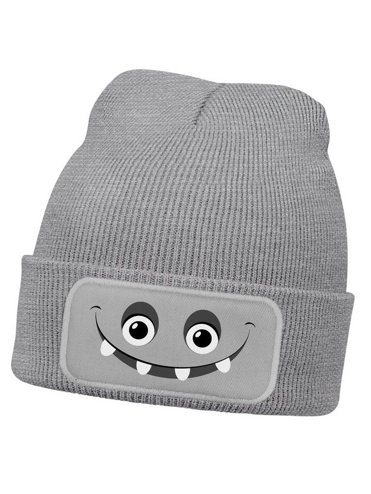 MoonWorks Beanie Wintermütze Kinder Beanie Jungen Monster Patch Aufdruck Print von MoonWorks