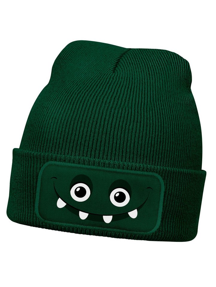 MoonWorks Beanie Wintermütze Kinder Beanie Jungen Monster Patch Aufdruck Print von MoonWorks