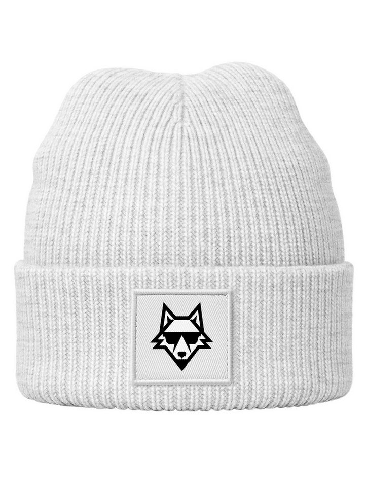 MoonWorks Beanie Wintermütze Kinder Beanie Jungen Patch mit Aufdruck Wolf Print von MoonWorks