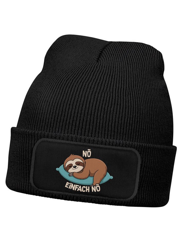 MoonWorks Beanie Wintermütze Kinder Beanie Jungen Spruch Nö einfach Nö Aufdruck Print von MoonWorks