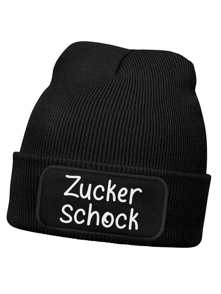MoonWorks Beanie Wintermütze Kinder Beanie Mädchen Spruch Lustig Zuckerschock Aufdruck von MoonWorks