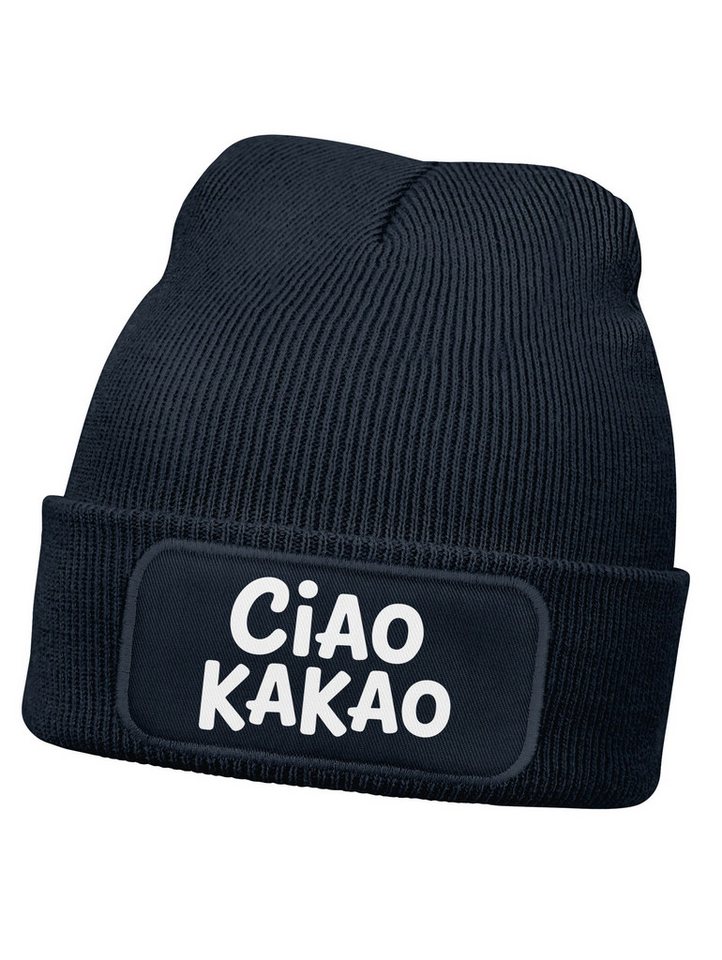 MoonWorks Beanie Wintermütze Kinder Spruch Ciao Kakao Beanie Jungen Patch Aufdruck von MoonWorks