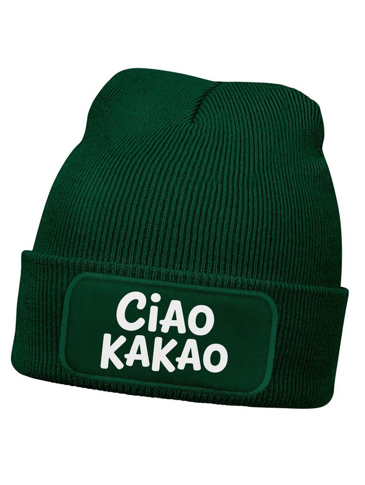MoonWorks Beanie Wintermütze Kinder Spruch Ciao Kakao Beanie Jungen Patch Aufdruck von MoonWorks