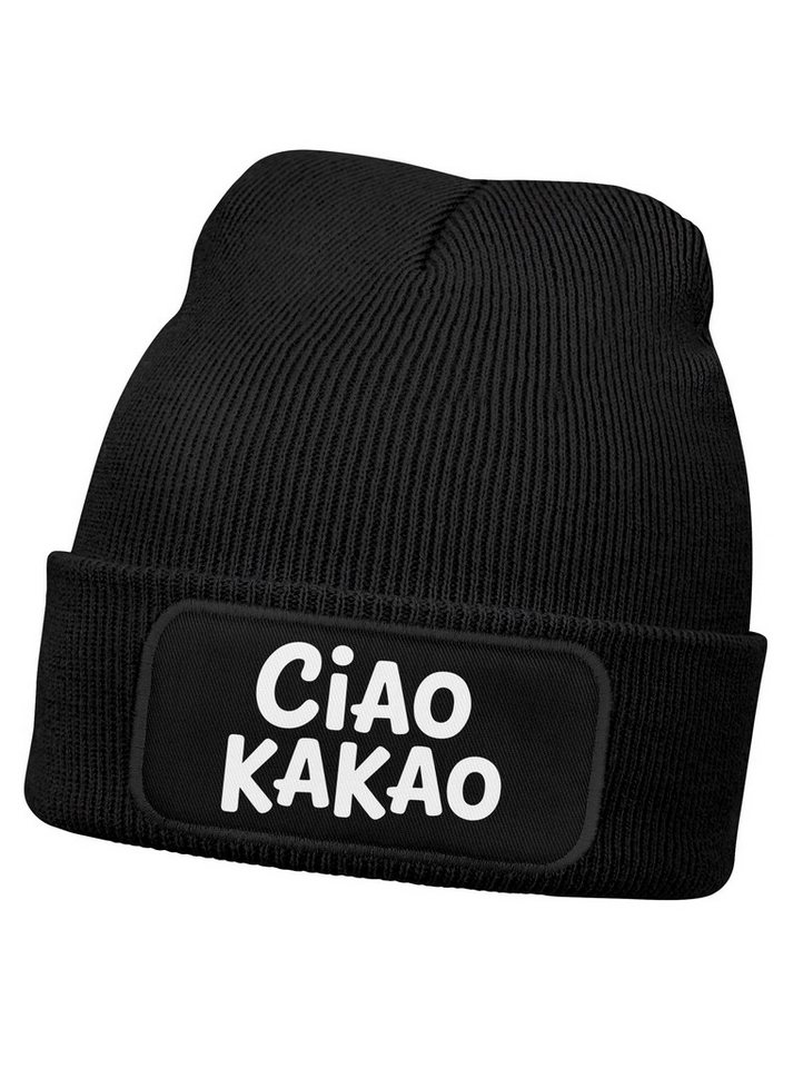 MoonWorks Beanie Wintermütze Kinder Spruch Ciao Kakao Beanie Jungen Patch Aufdruck von MoonWorks