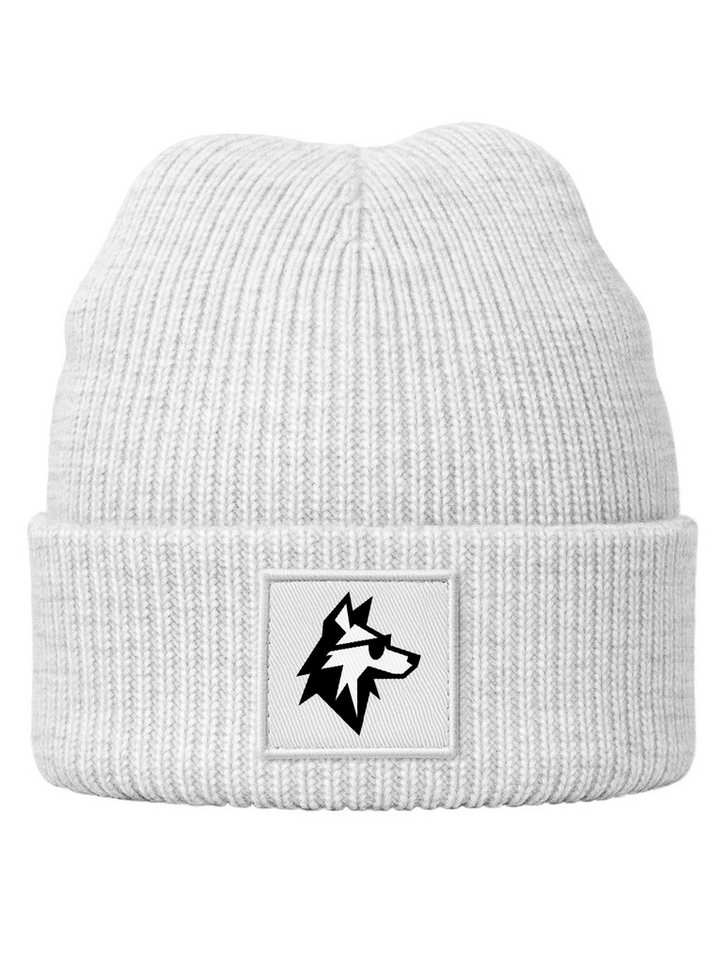 MoonWorks Beanie Wintermütze mit Aufdruck Wolf Kinder Beanie Jungen Patch Print von MoonWorks