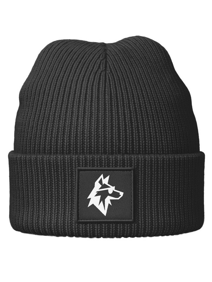 MoonWorks Beanie Wintermütze mit Aufdruck Wolf Kinder Beanie Jungen Patch Print von MoonWorks