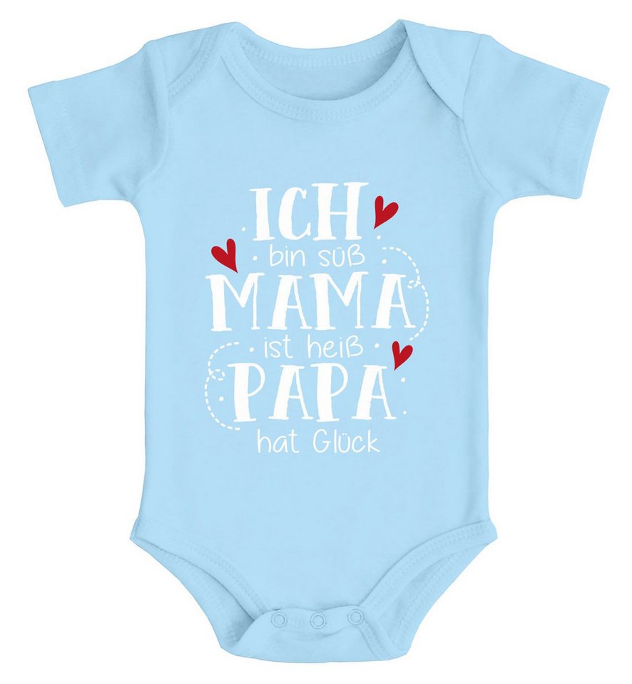 MoonWorks Body Baby Body Ich bin süß Mama ist heiß Papa hat Glück Babyshirt lustige von MoonWorks