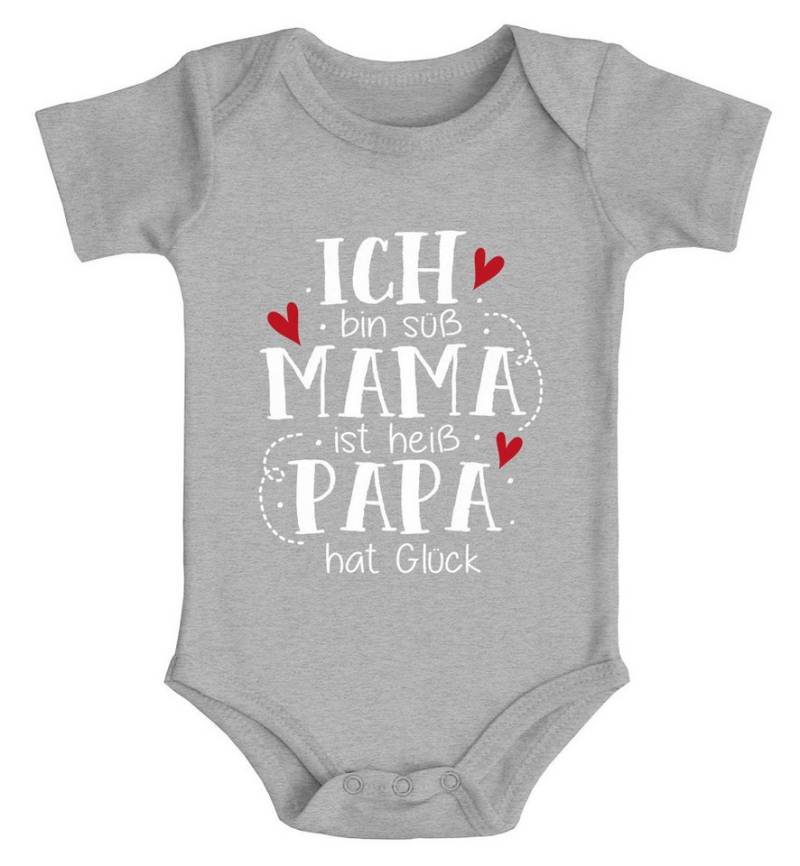 MoonWorks Body Baby Body Ich bin süß Mama ist heiß Papa hat Glück Babyshirt lustige von MoonWorks