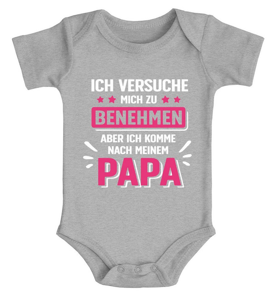 MoonWorks Body Baby Body bedruckt mit Spruch Ich versuche mich zu benehmen witzige von MoonWorks