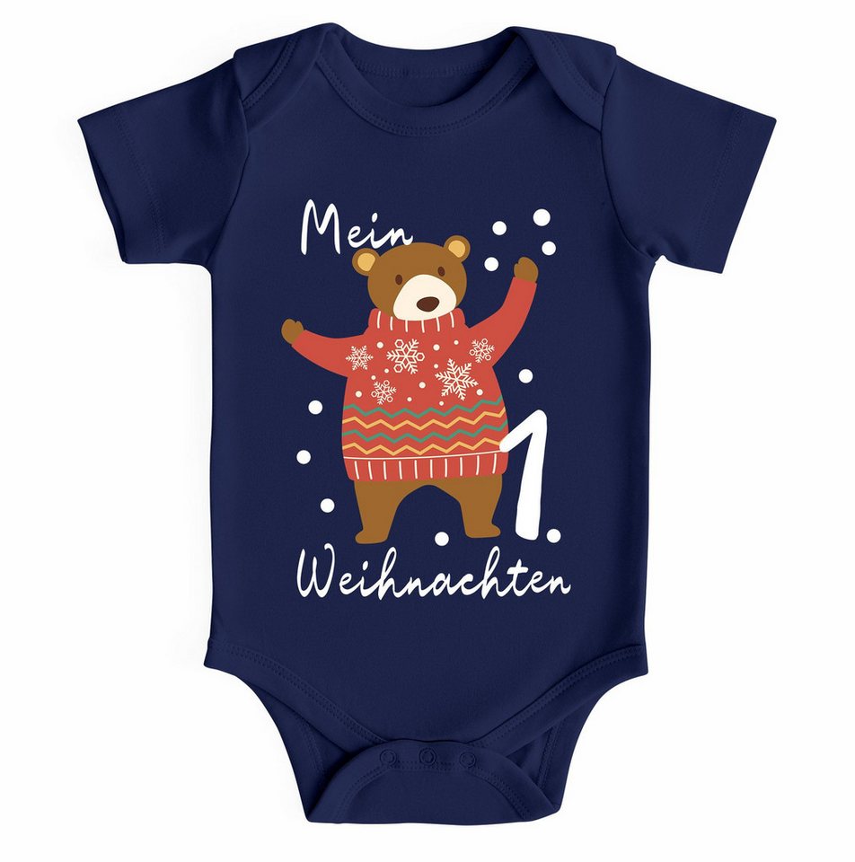 MoonWorks Body Baby Body kurzarm Mein erstes Weihnachten Bär Aufdruck XMAS Outfit von MoonWorks
