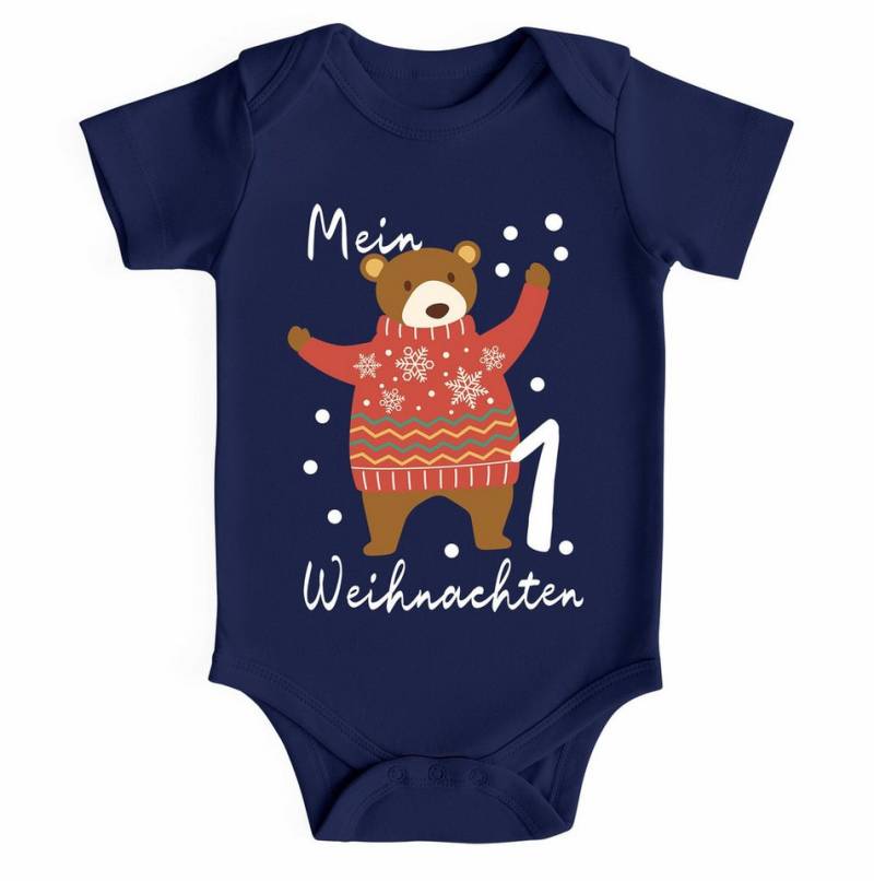 MoonWorks Body Baby Body kurzarm Mein erstes Weihnachten Bär Aufdruck XMAS Outfit von MoonWorks