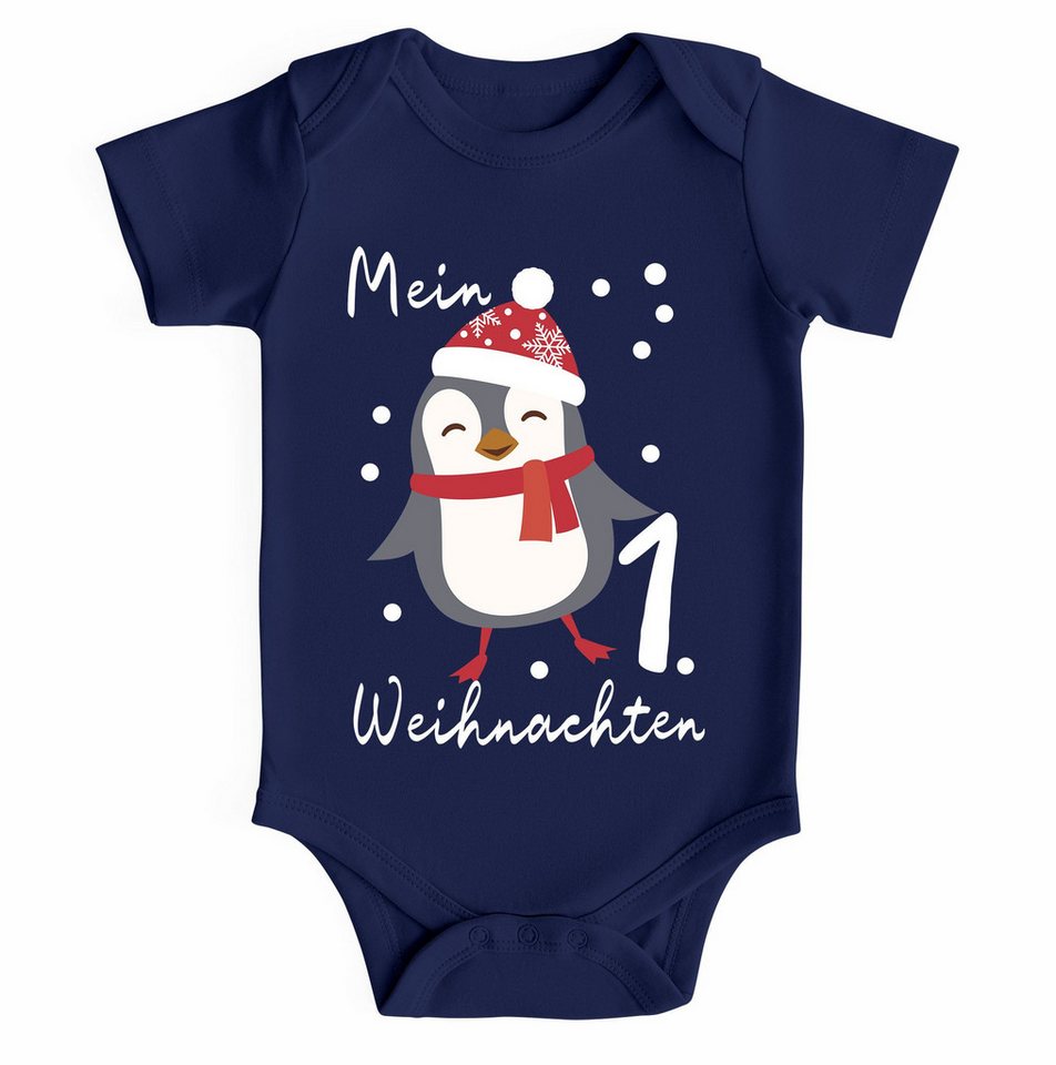 MoonWorks Body Baby Body kurzarm Mein erstes Weihnachten Pinguin Aufdruck XMAS von MoonWorks