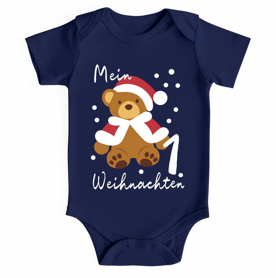 MoonWorks Body Baby Body kurzarm Mein erstes Weihnachten Teddy Aufdruck XMAS Outfit von MoonWorks