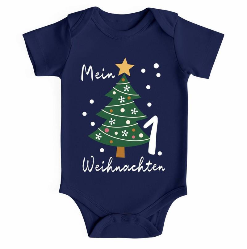 MoonWorks Body Baby Body kurzarm Mein erstes Weihnachten Weihnachtsbaum Aufdruck von MoonWorks