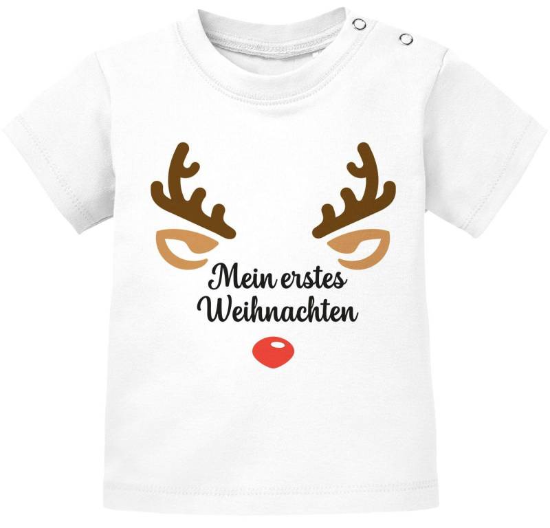 MoonWorks Body Baby Body kurzarm Rentier Rudolf XMAS Print Weihnachten Babyshirt von MoonWorks