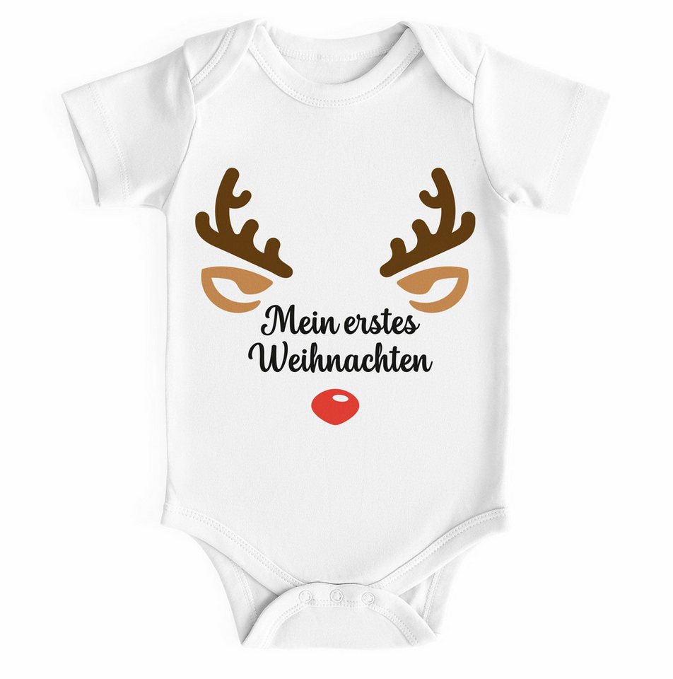 MoonWorks Body Baby Body kurzarm Rentier Rudolf XMAS Print Weihnachtsoutfit Newborn von MoonWorks